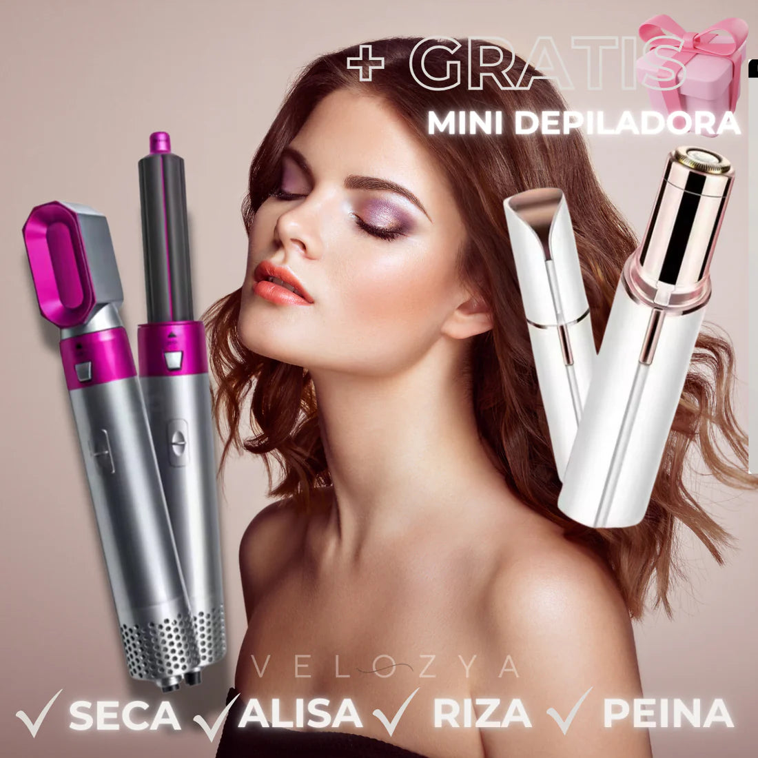 AuroraHair™ - Cepillo secador 5 en 1 + Mini depiladora gratis